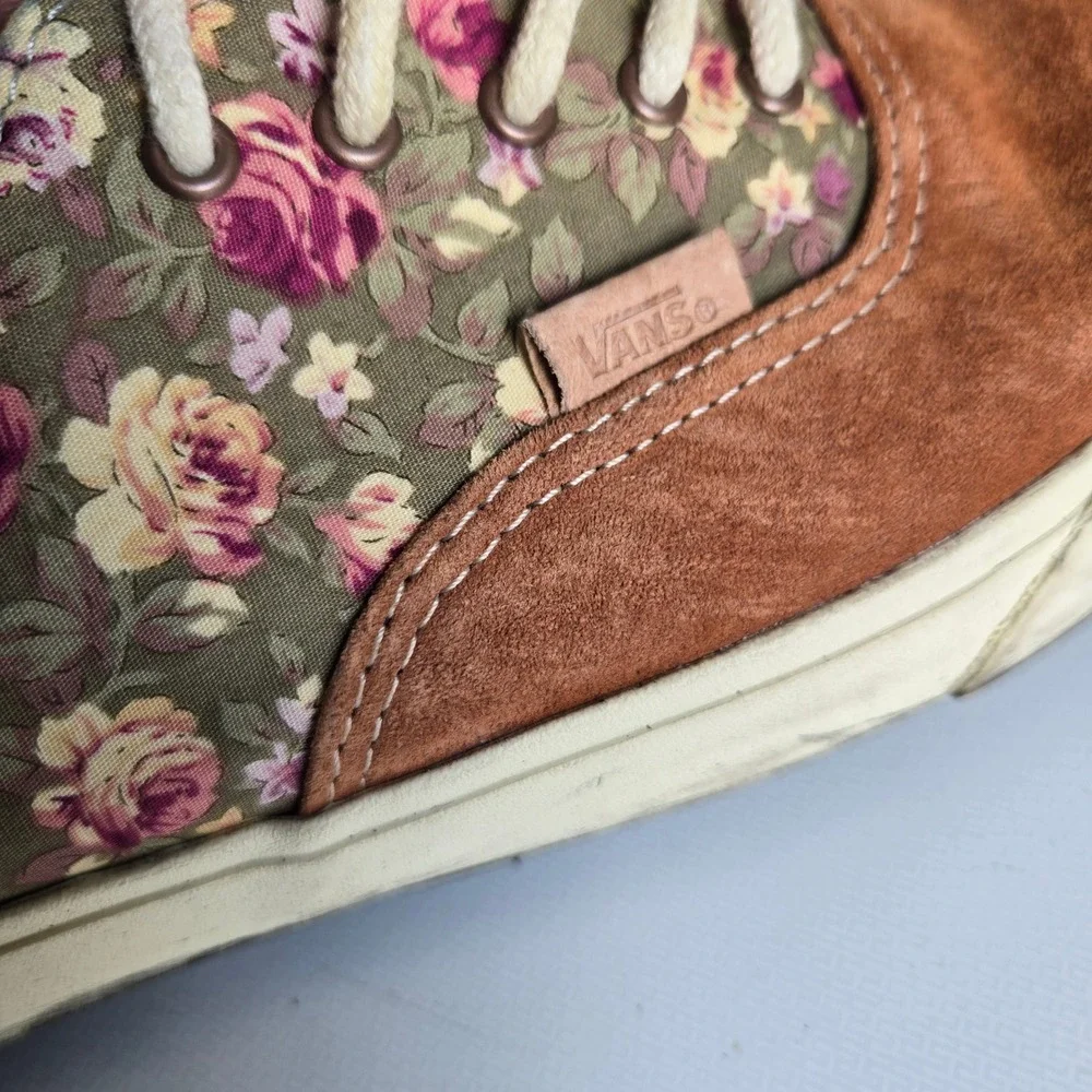 Vans California Era Decon Mens 12 Mocha Bisque Suede Floral Mix Sneakers Low Top